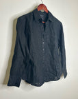 J. Crew x Baird McNutt 100% Irish Linen Garçon Classic Button-Up in Black