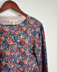 Rebecca Taylor 100% Wool Lightweight Floral Multicolor Scoop Neck Knit Sweater