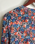Rebecca Taylor 100% Wool Lightweight Floral Multicolor Scoop Neck Knit Sweater