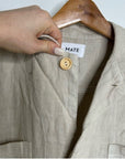 MATE The Label 100% Organic Linen Utility Style Short Sleeve Jumpsuit