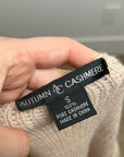 Autumn Cashmere 100% Cashmere Striped Pink Pullover Sweater