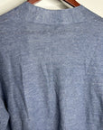 Eileen Fisher 100% Organic Linen Knit Textured Blue Open Cardigan Sweater