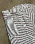 Artisan NY 100% Linen Red Striped Button Down Midi Skirt