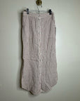 Artisan NY 100% Linen Red Striped Button Down Midi Skirt
