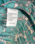 Trovata 100% Cotton Teal Floral Short Flutter Sleeve Clover Blouse