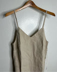 MATE The Label 100% Linen Midi Slip Dress in Natural