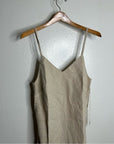MATE The Label 100% Linen Midi Slip Dress in Natural