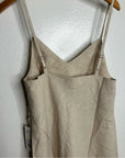 MATE The Label 100% Linen Midi Slip Dress in Natural