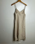 MATE The Label 100% Linen Midi Slip Dress in Natural