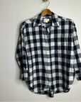 Anthropologie Maeve 100% Cotton Black White Checkered Button Down Shirt