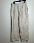 Reformation 100% Linen Alex Trouser Pant In Oatmeal Size 12
