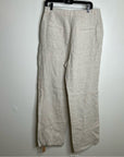 Reformation 100% Linen Alex Trouser Pant In Oatmeal Size 12