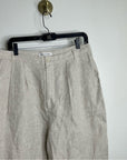 Reformation 100% Linen Alex Trouser Pant In Oatmeal Size 12