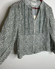 Nation LA 100% Cotton Floral Sage Green Button Down Lightweight Blouse