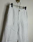 Madewell 100% Linen The Zoey Relaxed Wide Leg Pant in White