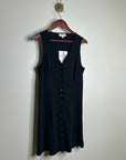 Nation LA 100% Cotton Black Gold Button V - Neck Button Down Mini Dress