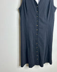 Nation LA 100% Cotton Black Gold Button V - Neck Button Down Mini Dress