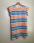 Amour Vert 100% Silk Striped Multicolor Mini Dress