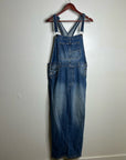 Free People 100% Cotton Ziggy Denim Straight Leg Overalls Medium Wash