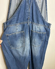 Free People 100% Cotton Ziggy Denim Straight Leg Overalls Medium Wash