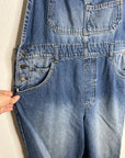 Free People 100% Cotton Ziggy Denim Straight Leg Overalls Medium Wash