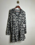 Nation LA 100% Organic Cotton Black Daisy Floral Printed Cinch Waist Dress