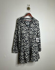 Nation LA 100% Organic Cotton Black Daisy Floral Printed Cinch Waist Dress