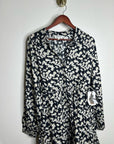 Nation LA 100% Organic Cotton Black Daisy Floral Printed Cinch Waist Dress