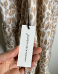 Unsubscribed 100% Silk Giraffe Animal Print Halter Cinched Dress