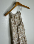 Unsubscribed 100% Silk Giraffe Animal Print Halter Cinched Dress