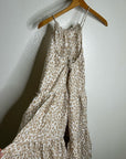 Unsubscribed 100% Silk Giraffe Animal Print Halter Cinched Dress