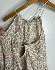 Unsubscribed 100% Silk Giraffe Animal Print Halter Cinched Dress