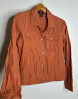 JNY 100% Linen European Flax Rust Button Down Linen Collared Jacket