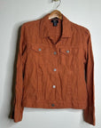 JNY 100% Linen European Flax Rust Button Down Linen Collared Jacket