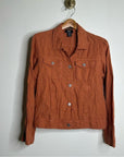 JNY 100% Linen European Flax Rust Button Down Linen Collared Jacket