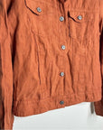 JNY 100% Linen European Flax Rust Button Down Linen Collared Jacket