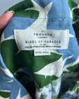 Trovata 100% Linen Nico Short Sleeve Palm Printed Boxy Fit Button Down Top