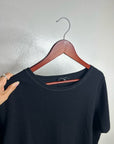 Lafayette 148 100% Cashmere Black Short Sleeve Knit Top Beaded Neckline