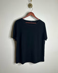Lafayette 148 100% Cashmere Black Short Sleeve Knit Top Beaded Neckline