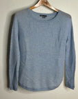 VINCE 100% Cashmere Baby Blue Ribbed Pullover Sweater