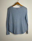VINCE 100% Cashmere Baby Blue Ribbed Pullover Sweater