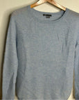 VINCE 100% Cashmere Baby Blue Ribbed Pullover Sweater