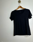 ATM 100% Cotton Black Scoop Neck Short Sleeve T - Shirt Top
