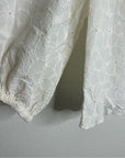 Velvet by Graham & Spencer 100% Cotton Floral Embrodiered Peasant Blouse Cream