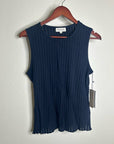 Nation LA 100% Organic Cotton Knit Ribbed Tank Top Ribbed In Night Sky