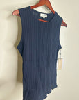 Nation LA 100% Organic Cotton Knit Ribbed Tank Top Ribbed In Night Sky