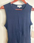 Nation LA 100% Organic Cotton Knit Ribbed Tank Top Ribbed In Night Sky