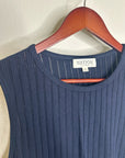 Nation LA 100% Organic Cotton Knit Ribbed Tank Top Ribbed In Night Sky
