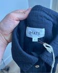 MATE The Label 100% Organic Cotton Gauze Button Down Shirt in Black