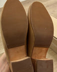 Nisolo All Day Heeled Leather Heeled Mule in Almond